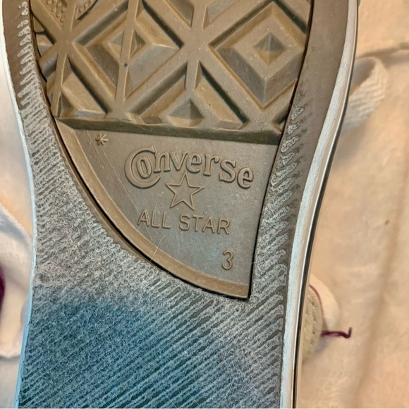 Converse All Star Sneakers 3Y fits Womens 5-6 Chuck Taylor Purple white Athletic - Picture 12 of 14